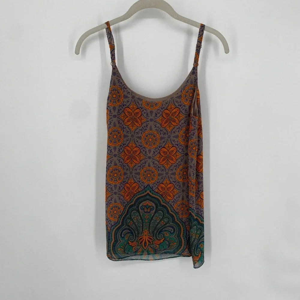 CAbi Orange and Green Patterned Tank Top - Picture 4 of 4